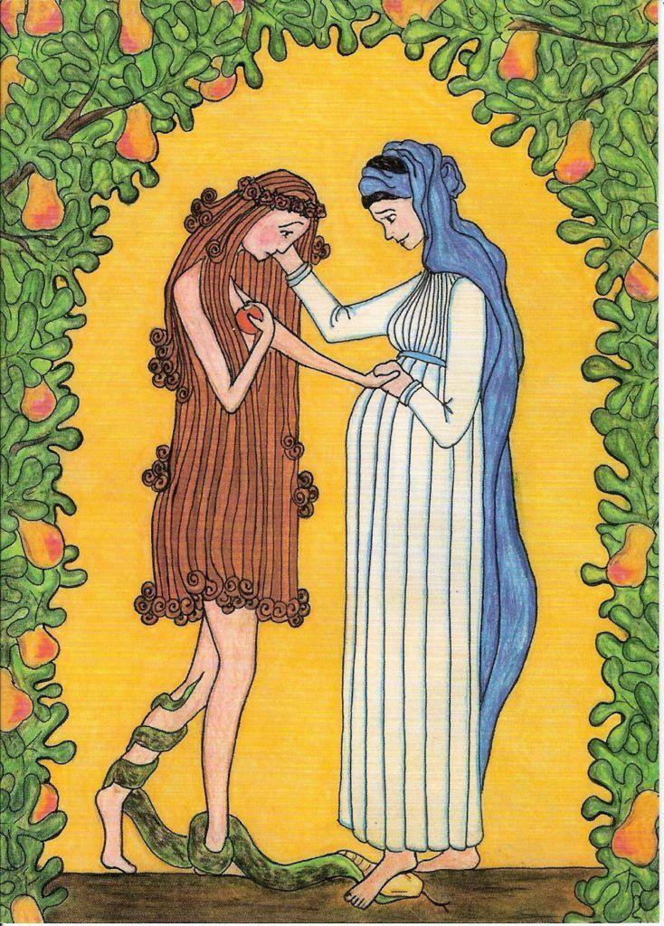 Mary comforts Eve